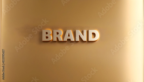 Brand text on a glossy metallic background © anjana