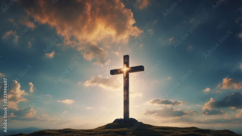Cross of Jesus Christ in the sky Illustration. Cross of Jesus Christ in the sky Illustration.