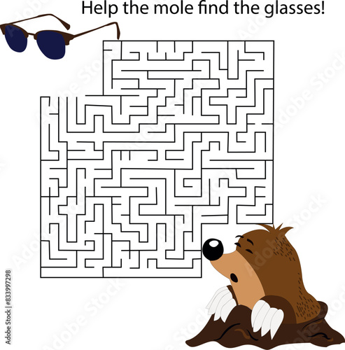 In the vector illustration puzzle maze,Help me find the glasses
