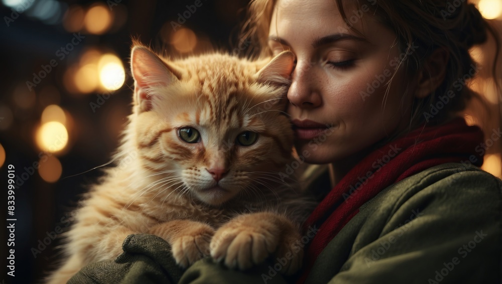 Unbreakable Bond A Trusting Kitten Finds Comfort in the Warm Embrace of its Owner. Unbreakable Bond A Trusting Kitten Finds Comfort in the Warm Embrace of its Owner.
