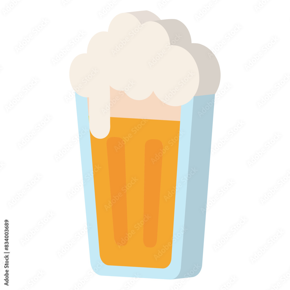3D Beer glass icon Flat design Vector 3D Beer glass icon Flat design Vector