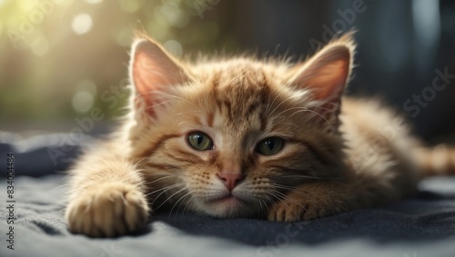 Stretching Kitten Clipart Waking Up from a Nap A Cheerful Start to a New Day.
