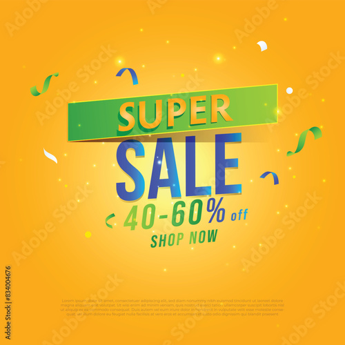 Big sale banner. Special offer price label design. Product discount festival tag design. Super Sale promotion banner template. Flat sale Vector