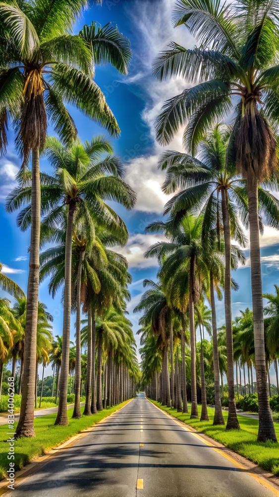 Fototapeta premium palm trees on the street