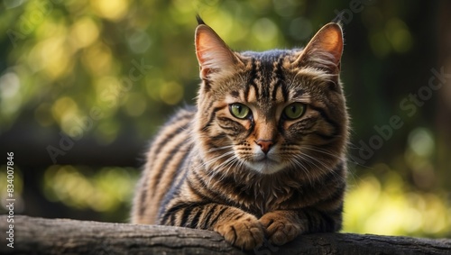 Striped Cat Clipart A Vibrant of a Unique Felines Distinctive Markings.