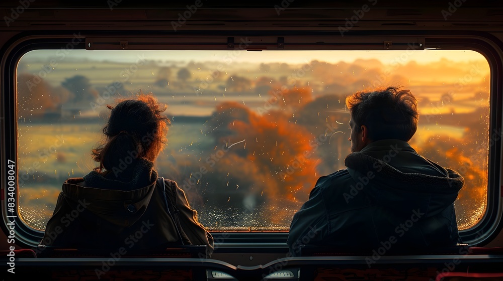 Intimate Train Ride Through Picturesque Countryside at Dusk Intimate Train Ride Through Picturesque Countryside at Dusk
