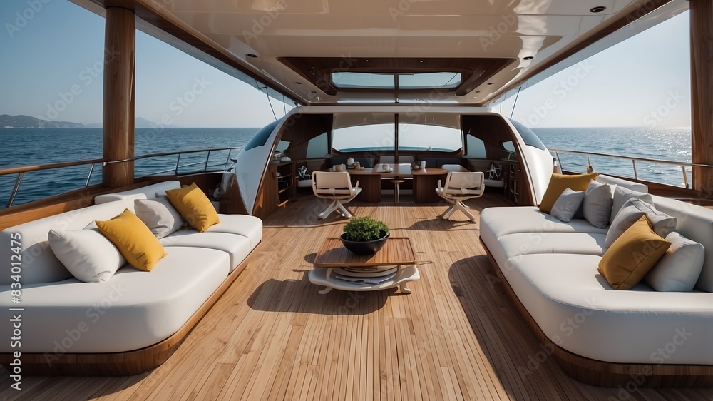 Fototapeta premium Yacht exterior design on the sea