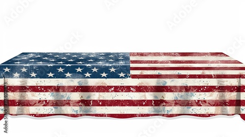 Tablecloth with American Flag Design for Memorial Day