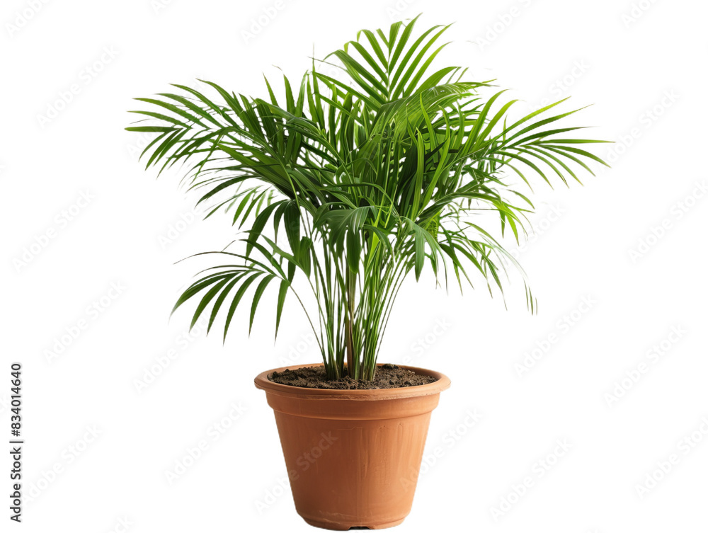 palm plant in a pot, isolated on white, clipped cutout palm plant in a pot, isolated on white, clipped cutout