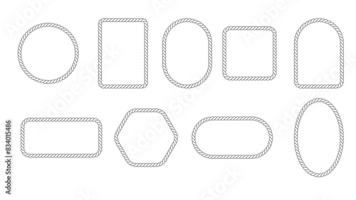 Set of different shape rope frame vector photo