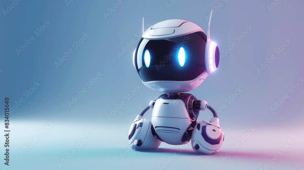 3D vector illustration of an AI robot character.
3D vector illustration of an AI robot character.