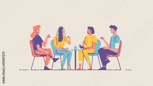 Therapist and patient talking together, she is helping him to cope with a stressful situation