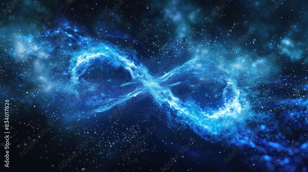 Abstract background with a glowing infinity loop.
Abstract background with a glowing infinity loop.