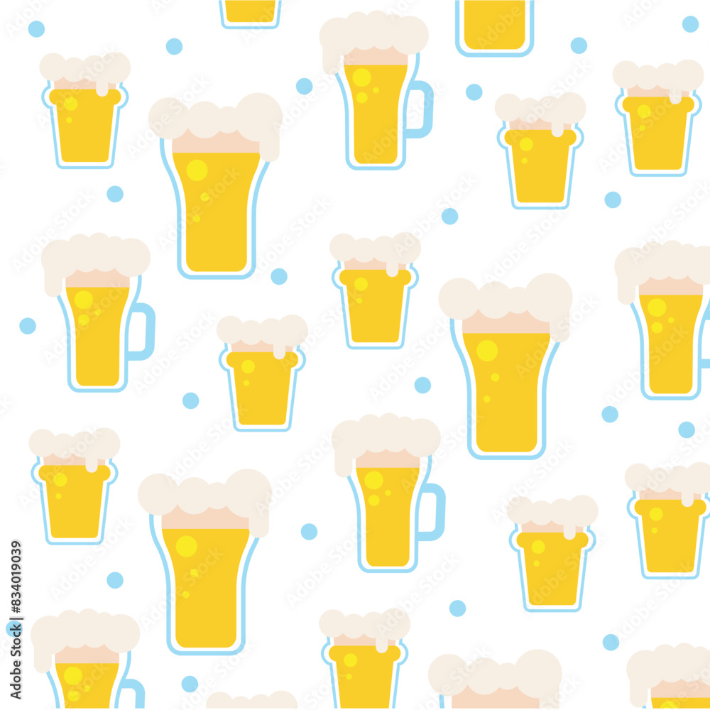Beer glass icons Pattern background Vector Beer glass icons Pattern background Vector