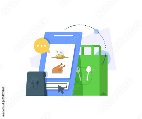 Ordering food online,Contactless food delivery. Home delivery during quarantine. Thank you for your purchase