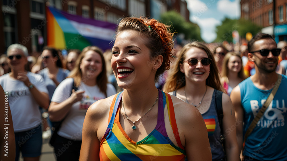 the vibrant celebrations of Birmingham Pride, featuring rainbow flags, joyful parade participants, and enthusiastic crowds filling the streets. the vibrant celebrations of Birmingham Pride, featuring rainbow flags, joyful parade participants, and enthusiastic crowds filling the streets.