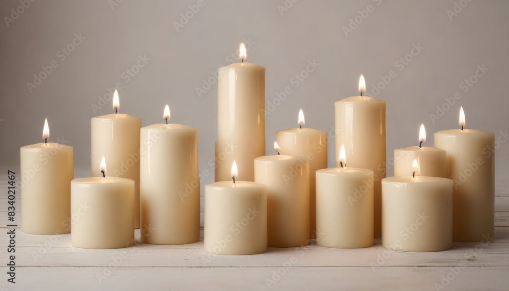 A row of candles with a few lit up A row of candles with a few lit up