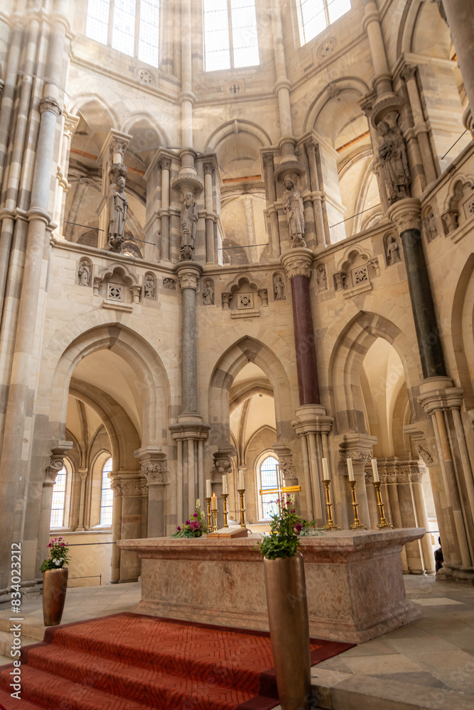 Fototapeta premium Magdeburg Cathedral (German: Magdeburger Dom), officially called the Cathedral of Saints Maurice and Catherine, is a Protestant cathedral in Germany and the oldest Gothic cathedral in the country