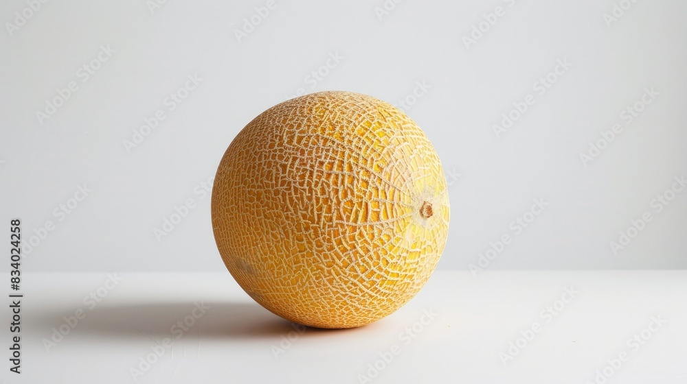 A fresh yellow cantaloupe melon with vibrant, juicy flesh is isolated against a clean white background.
A fresh yellow cantaloupe melon with vibrant, juicy flesh is isolated against a clean white background.