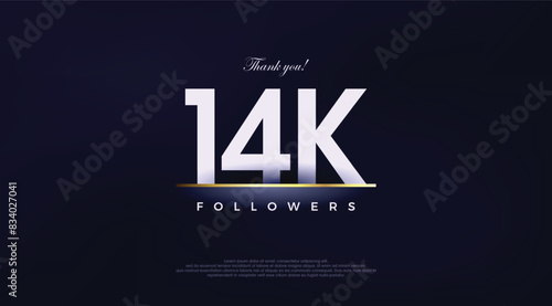 Simple and fancy design greeting to 14k followers,