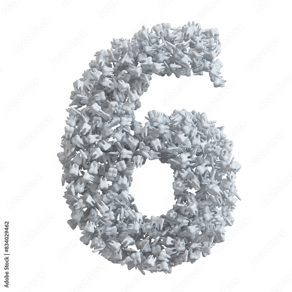 Alphabet made of teeth, number 6 Alphabet made of teeth, number 6