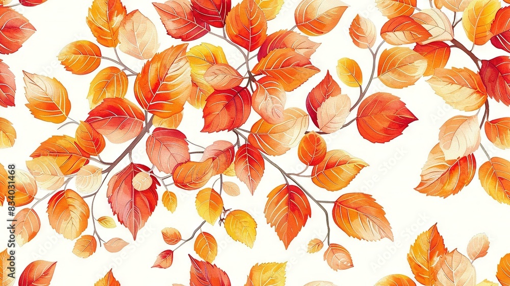 Close-up image of red and yellow leaves on white background Close-up image of red and yellow leaves on white background