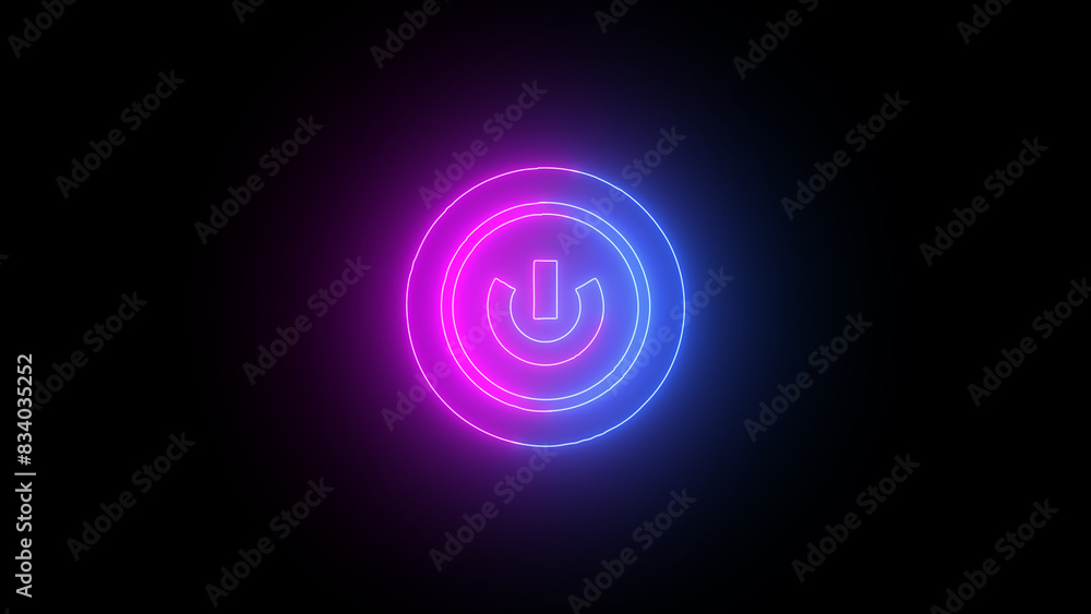Neon On-off power buttons icon . Neon light power button turning on and off. neon Power Button icon on the black background. Neon On-off power buttons icon . Neon light power button turning on and off. neon Power Button icon on the black background.