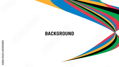 Sport background with rainbow pattern. Summer Olympic Games 2024 in Paris news banner. Abstract curve	