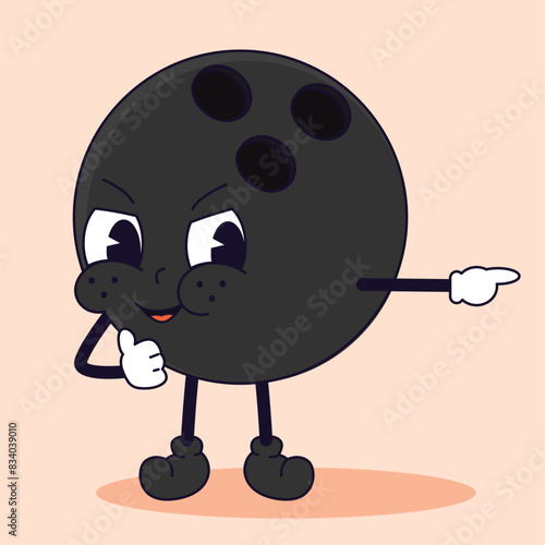 A humorous scene of a bowling ball with arms and legs Vector