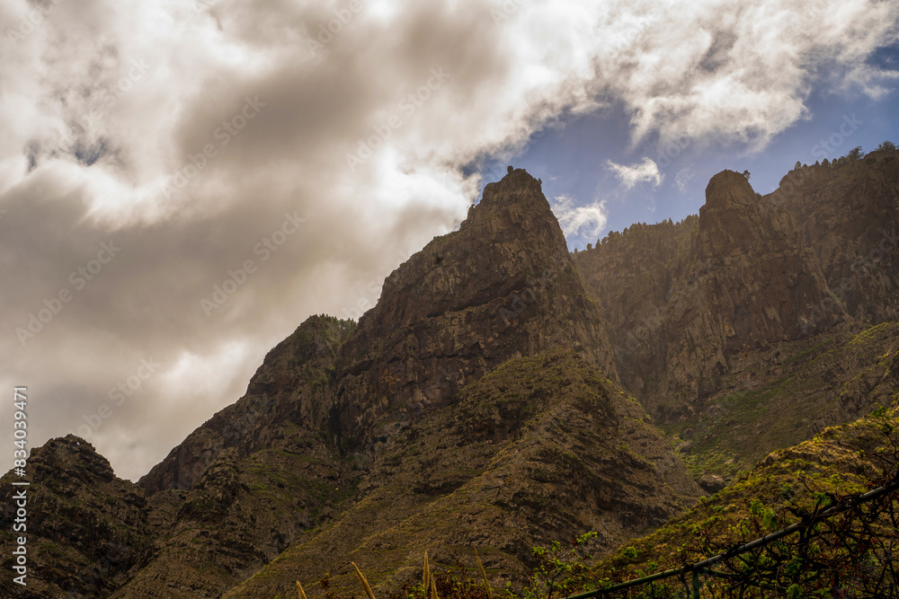 Rocky terrain mountain of gran canaria, Spain