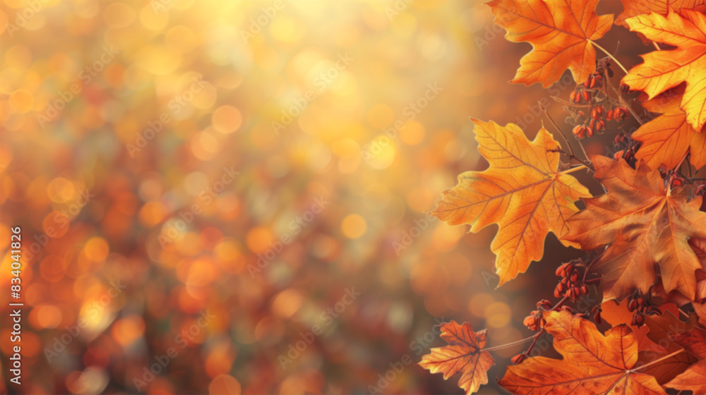 Autumn Leaves Frame with Maple Leaves in Orange and Yellow, Nature-Themed Fall Background with Copy Space. Autumn Leaves Frame with Maple Leaves in Orange and Yellow, Nature-Themed Fall Background with Copy Space.