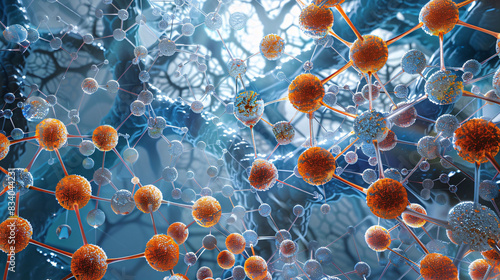 Graphene with Nanoparticles Illustration