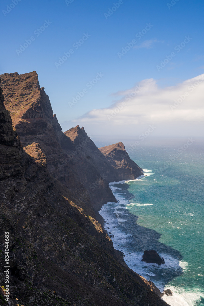 Mirador del Balcón, amazing viewpoint overlooking the Atlantic Ocean, Las Palmas de Gran Canaria island, Spain
