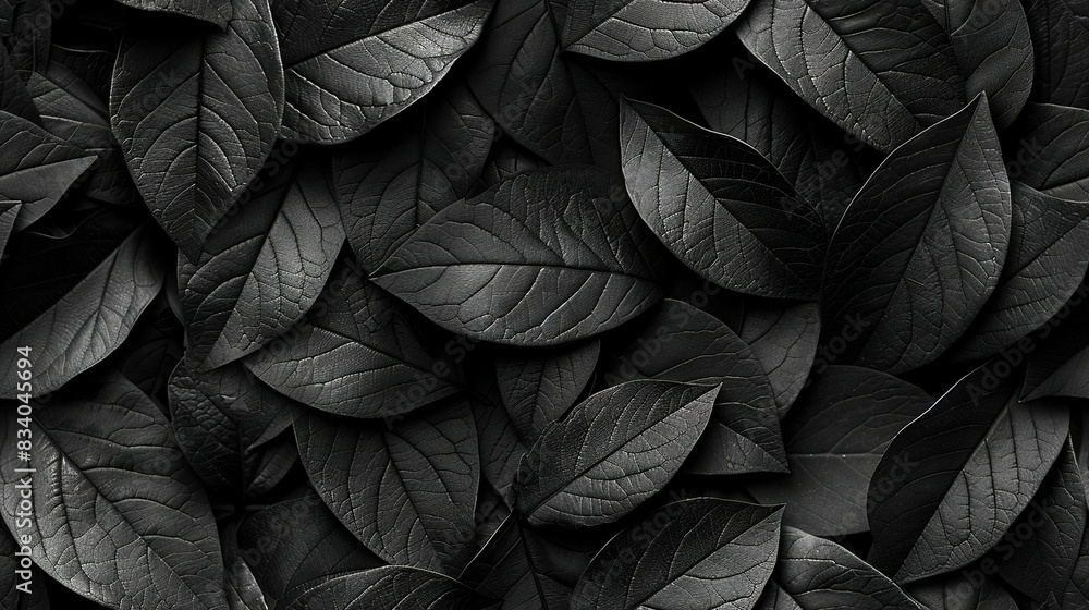   A monochromatic image of scattered leaves for use as a backdrop or wallpaper