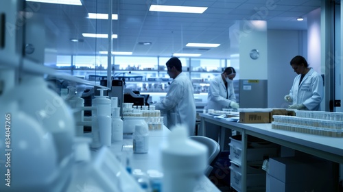 Team of Researchers Working in Pharmaceutical Lab