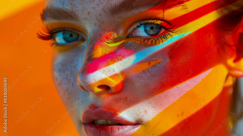 Abstract portrait of a woman in close-up, Generative AI Abstract portrait of a woman in close-up, Generative AI