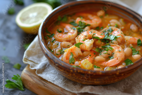 Lemony Shrimp and Bean Stew