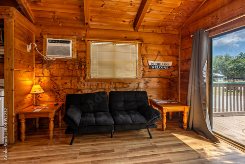 wood cabin interior photo