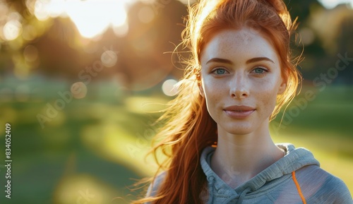 Woman With Red Hair and Blue Eyes