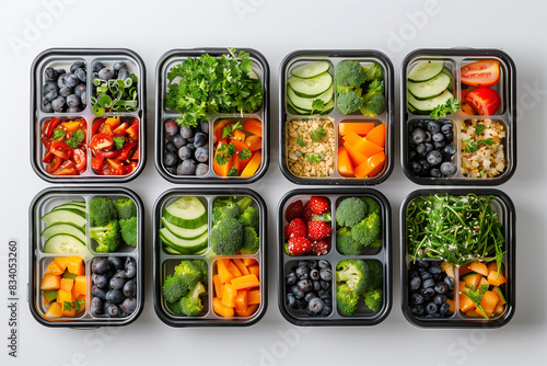 Wallpaper Mural Six Plastic Containers Filled With Various Foods Torontodigital.ca