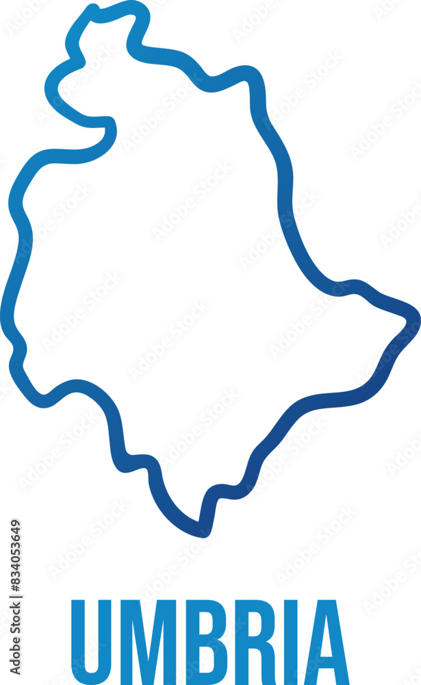 Umbria region simple shape map Umbria region simple shape map