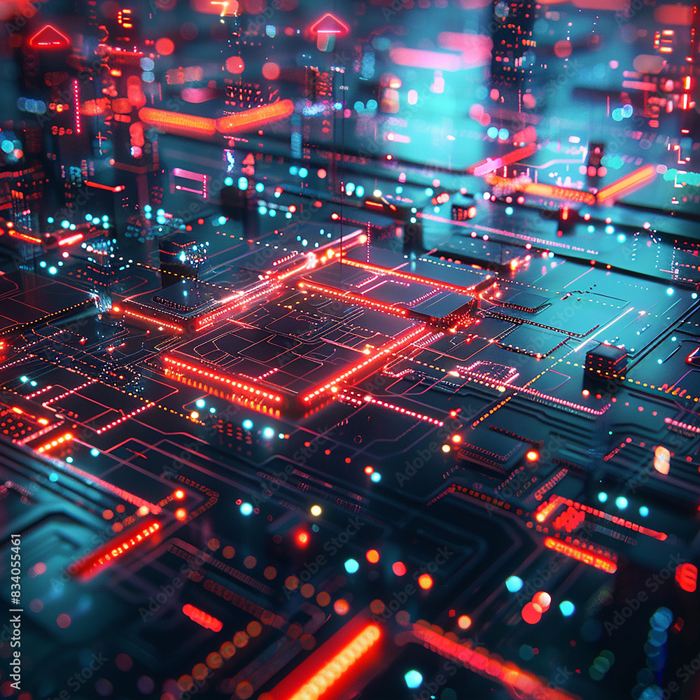 Obraz premium digital circuit board Technology and science concept generated by AI