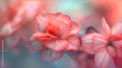 Background blur of a Begonia flower © TheWaterMeloonProjec