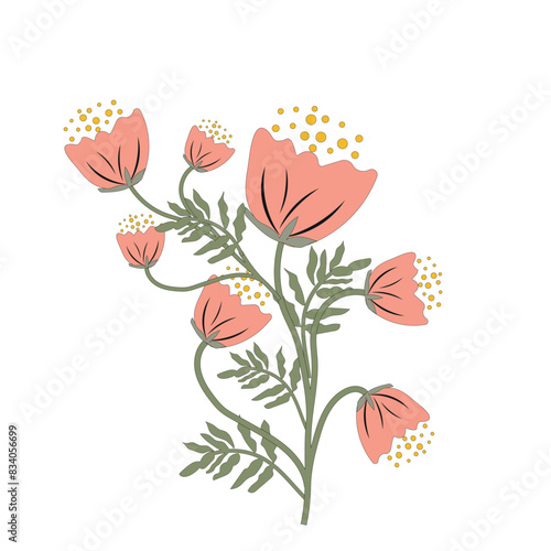 Colorful set of flower illustration pattern. abstract origami flowers background. Botanical elements, bouquet style for banners, wallpaper, posters, websites, online shopping.