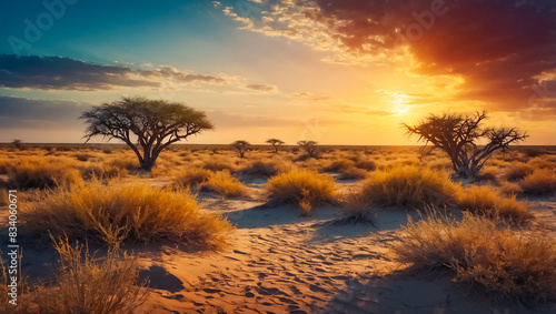 Landscape Kalahari Desert Botswana beautiful