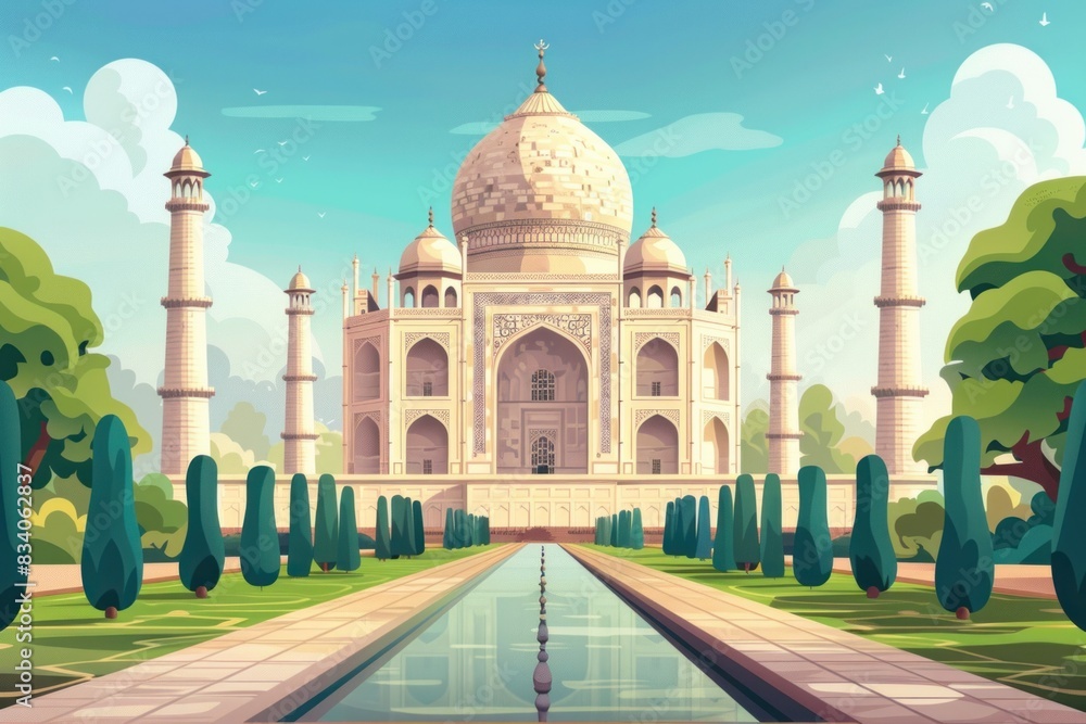 Fototapeta premium Landscape of Taj Mahal, Agra