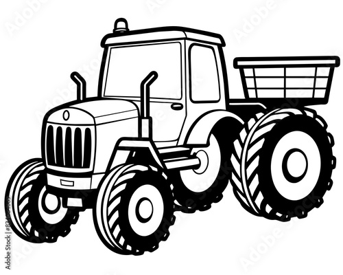 Tractor isolated on white background