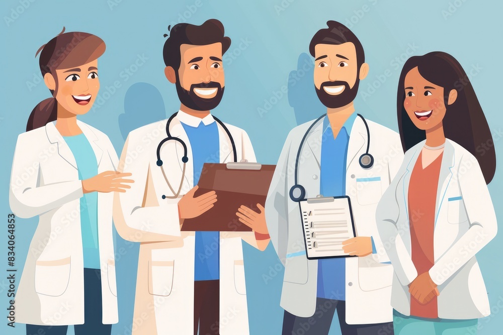 Nurse Practitioner with Man Holding Clipboard in Hospital Setting Nurse Practitioner with Man Holding Clipboard in Hospital Setting