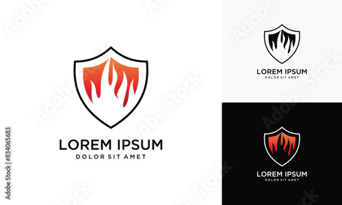 Free Download Fire Shield Logo Design Vector Template - GFXLoad