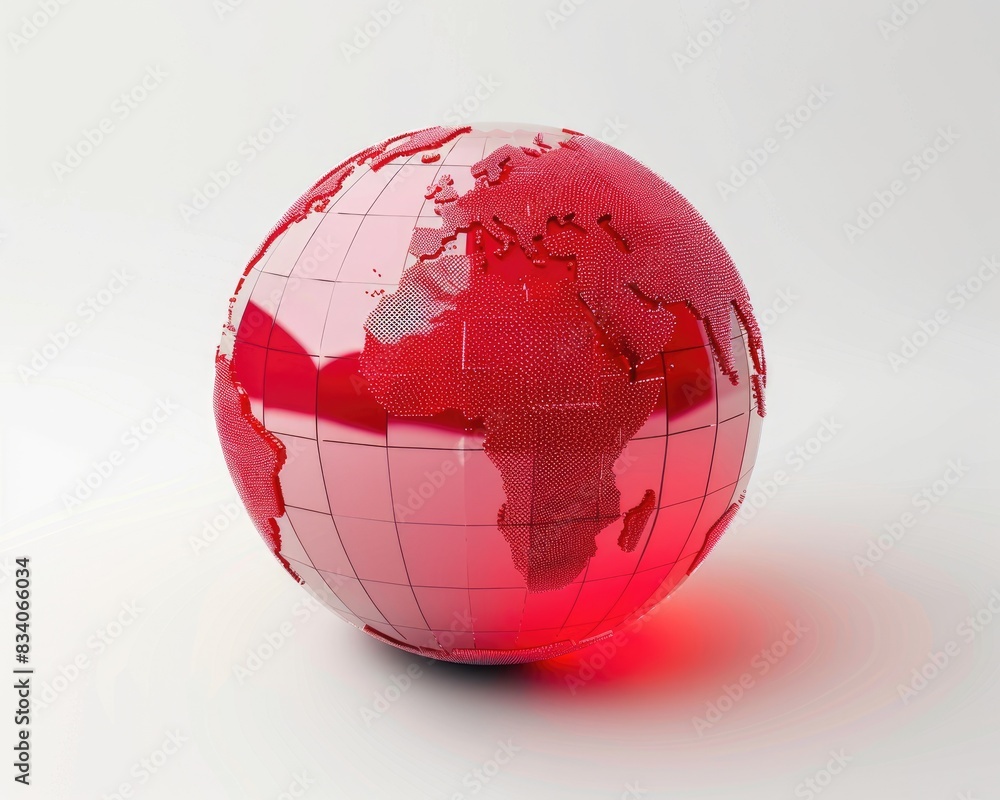 Globe Red. Global Business Network Concept with Red Dot for Special Ideas Globe Red. Global Business Network Concept with Red Dot for Special Ideas
